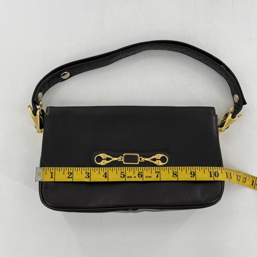 Vintage MCM Susan Gail Leather Shoulder Bag Rare Gold Spur Accents Quiet Luxury - Picture 10 of 16